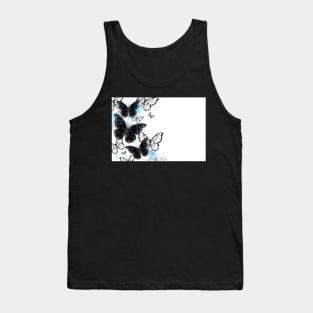 Background with black butterflies Tank Top